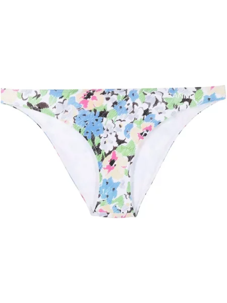 Bikini Ganni cu model floral albastru