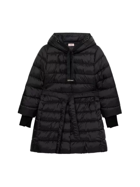 Kurtka puchowa Oltre do kolan czarna