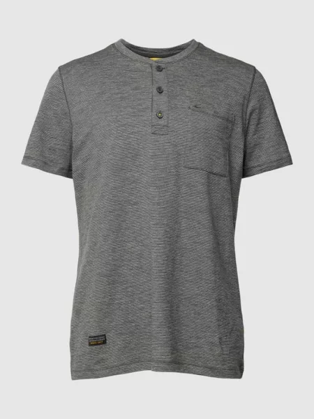 T-shirt z kieszenią na piersi Camel Active szara