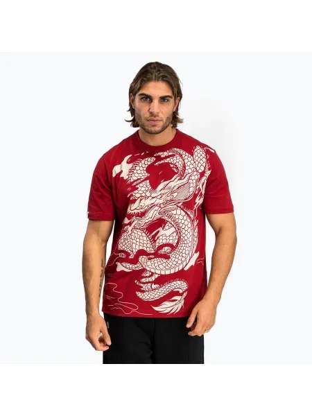 Tricou pentru bărbați Venum Dragon’S Flight Men’S T-Shirt cherry red/cream white alb