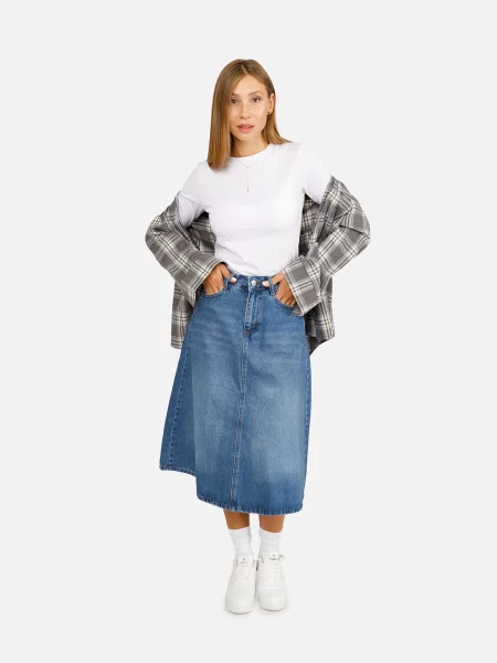 Джинсова спідниця YUKI блакитний