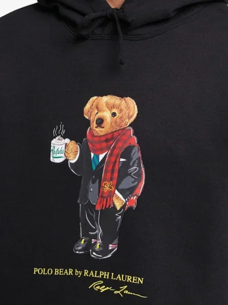 Флийс риза Polo Ralph Lauren с качулка с катарама синьо