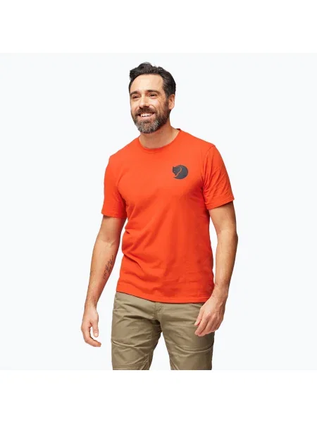 Мъжка тениска Fjällräven Walk With Nature flame orange оранжево