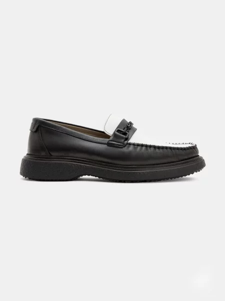 AllSaints mokasyny skórzane Gibbs Chain Loafer czarny