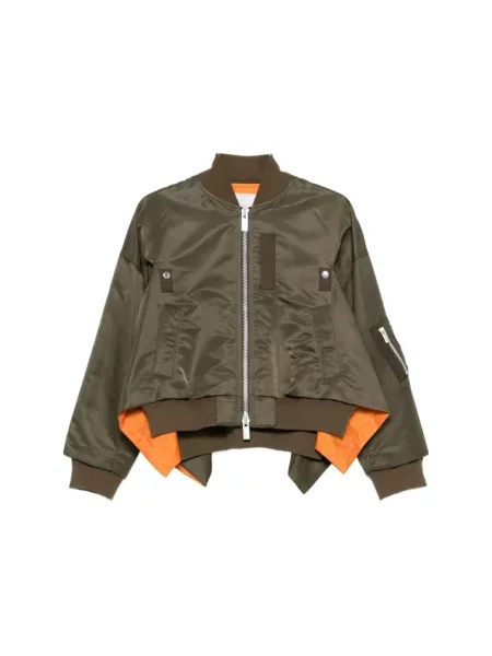 Kurtka Sacai z twillu zielona