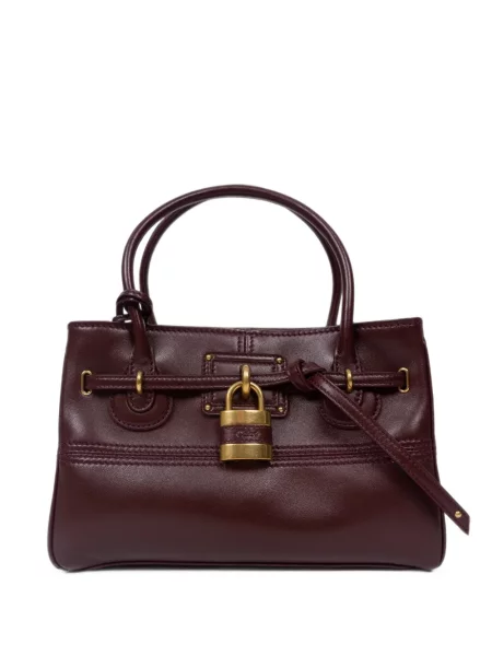 Geantă shopper Chloé din piele roșu