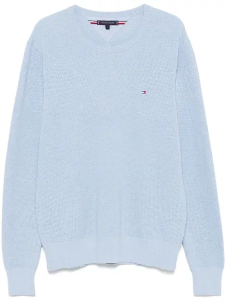 Pulover Tommy Hilfiger cu decolteu rotund albastru