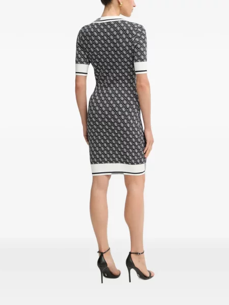 Rochie mini Guess cu autograf albastru