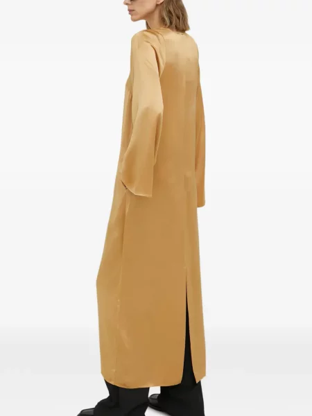 Rochie maxi By Malene Birger cu decolteu în V lungă de costum galben