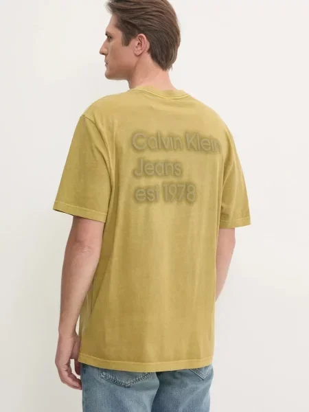 Calvin Klein Jeans t-shirt gładki zielony