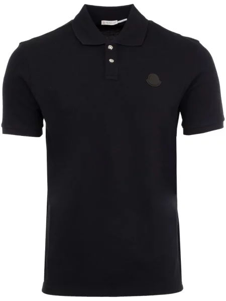 Tricou polo Moncler cu aplicații albastru