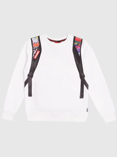 Дитячий світшот Writers Backpack in the Crewneck з вітровкою Sprayground білий