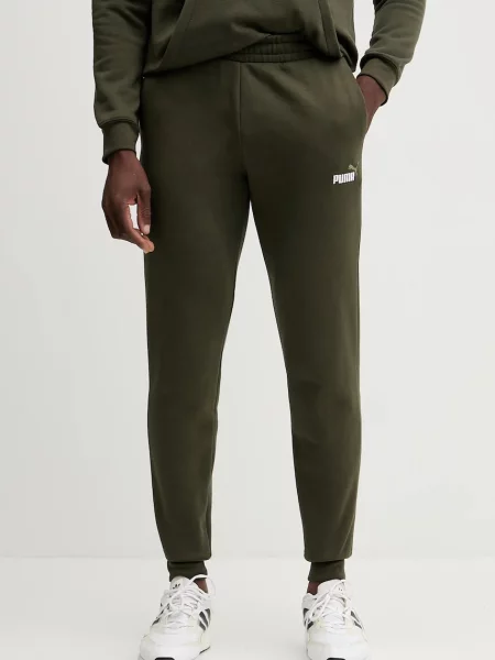 Спортивные штаны Puma с аппликацией зеленые