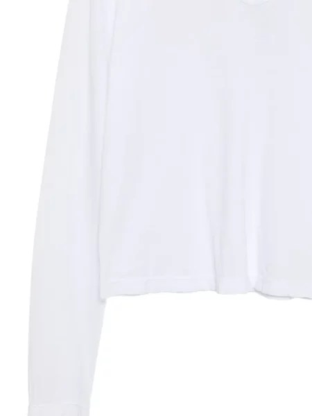 Lung tricou James Perse cu decolteu în V alb