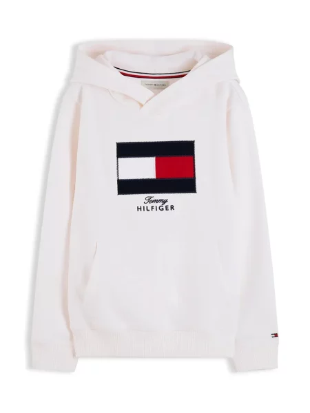 Tommy Hilfiger hanorac cu glugă pentru copii din cu alb