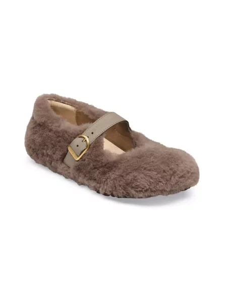 Balerinki Birkenstock skórzane brązowe
