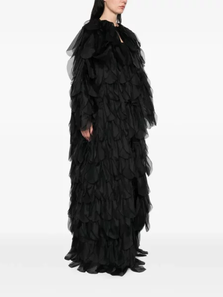 Palton Max Mara cu volane negru