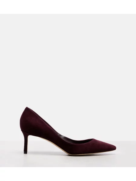 Pantofi cu toc Jimmy Choo din piele de căprioară bordo