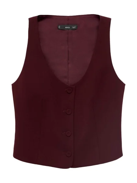 MANGO Vestă de costum IGUANA bordeaux roșu