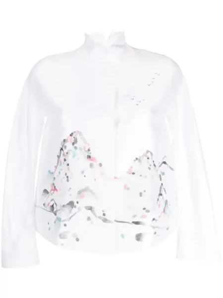 Geacă Shiatzy Chen cu model floral cu imagine alb