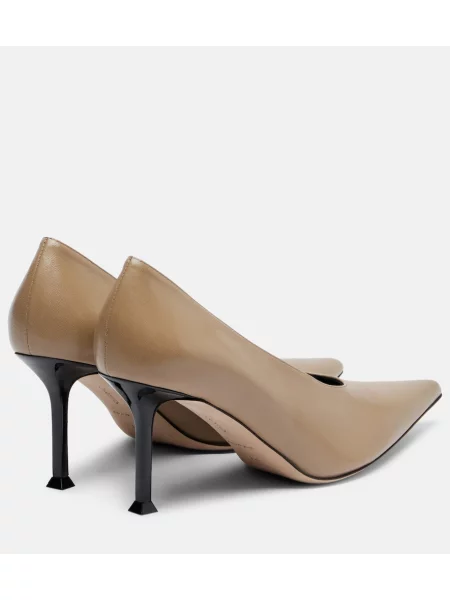 Pantofi cu toc Christen din piele bej