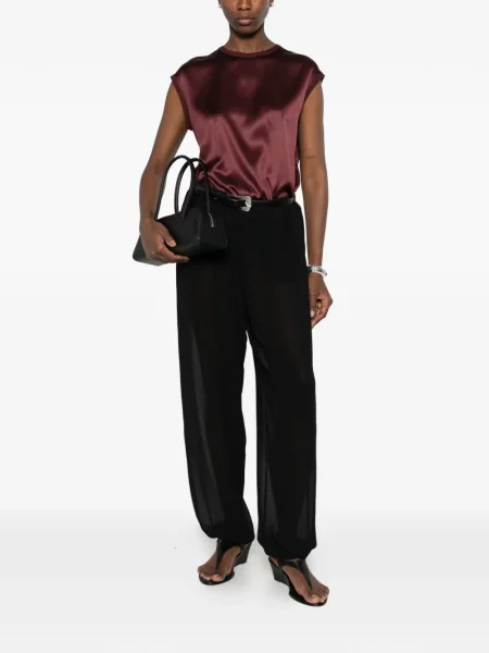 Top Brunello Cucinelli din satin roșu