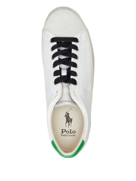 Къс кожена поло тениска Polo Ralph Lauren на райета сиво