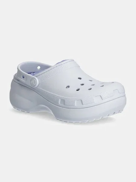 Чехли Crocs Classic Platform Lined Clog W лилаво с платформа виолетово