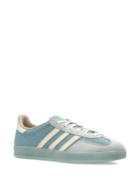 Top Adidas cu paiete cu dungi din jerseu albastru