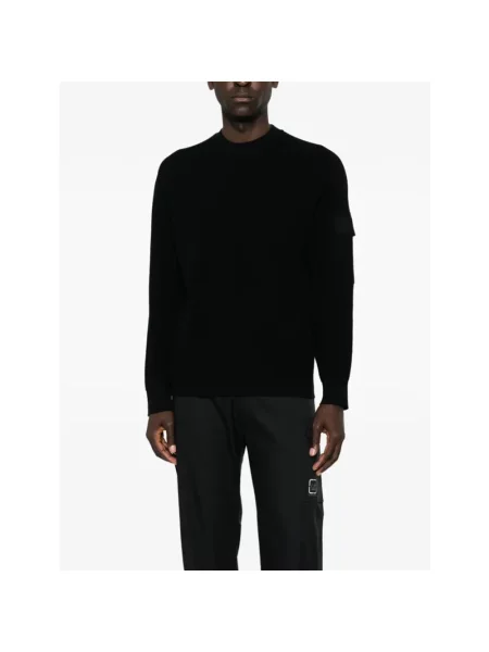 Sweter C.p. Company z logo czarny