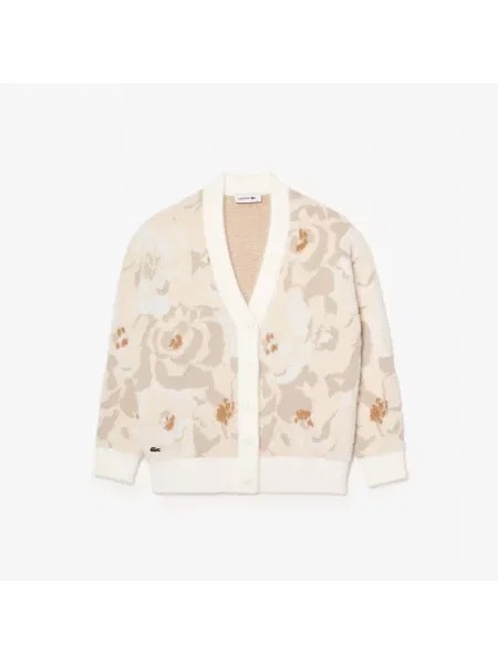 Lacoste кардиган Relaxed Fit білий