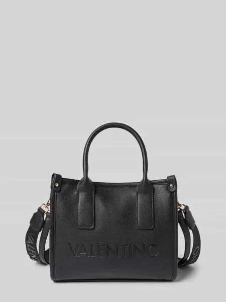 Lniana torebka Valentino Bags czarna