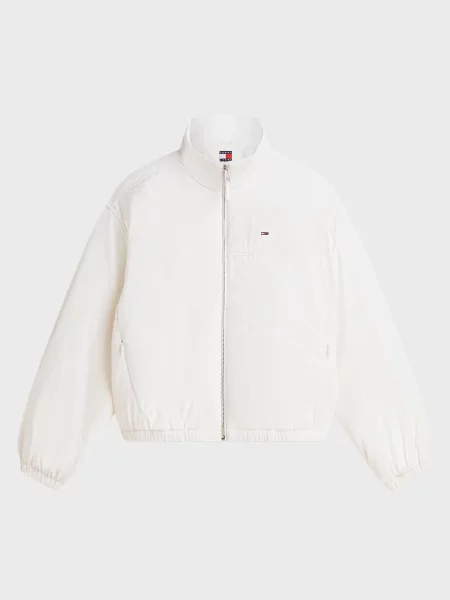 Джинсова куртка Tommy Jeans з високим коміром біла