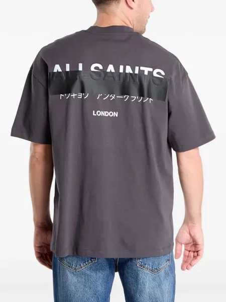 Póló Allsaints nyomtatás fekete
