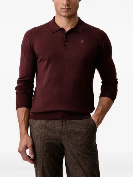 Tricou polo Karl Lagerfeld cu broderie roșu