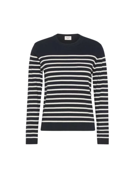 Sweter Weekend Max Mara wełniany w paski z paskiem
