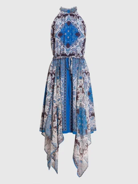 Сукня міді в принт пейслі Twinset синя