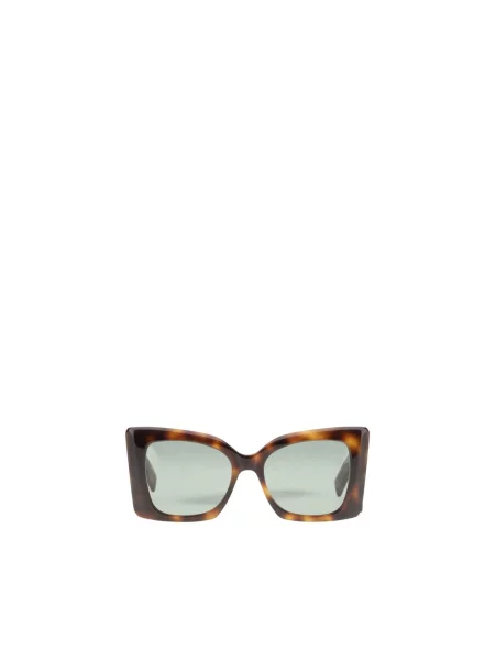 Okulary przeciwsłoneczne Saint Laurent chunky z logo brązowe
