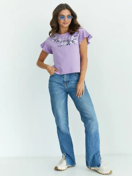 Вишита сорочка Folk Moda лавандовий