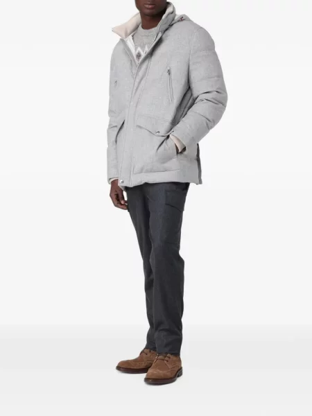 Pantaloni cargo Brunello Cucinelli de lână gri