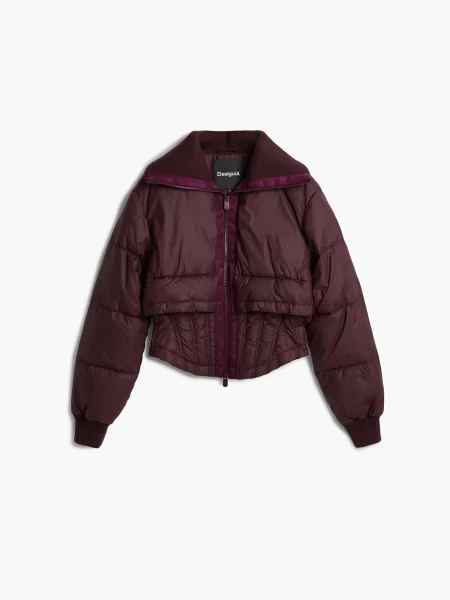 Desigual Geacă de iarnă Quilted vin roșu