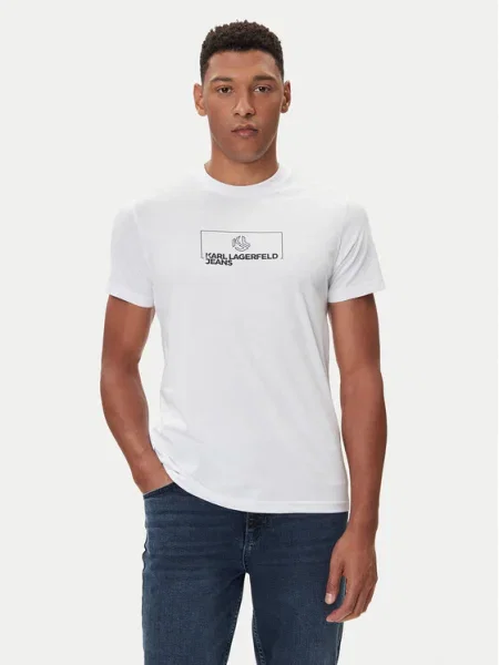 Тениска Karl Lagerfeld Jeans с принт бяло