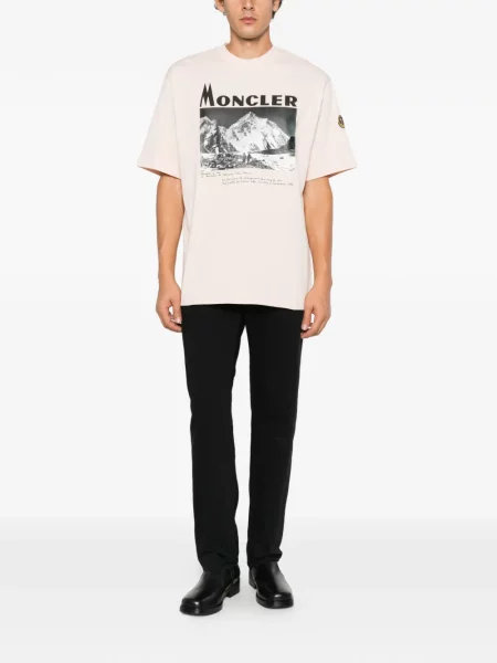 Μπλούζα Moncler με σχέδιο από ζέρσεϋ ροζ