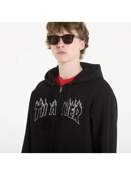 Hanorac cu glugă Thrasher cu broderie negru