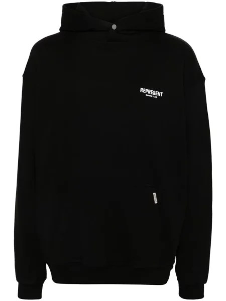 Hanorac cu glugă Represent cu imagine negru