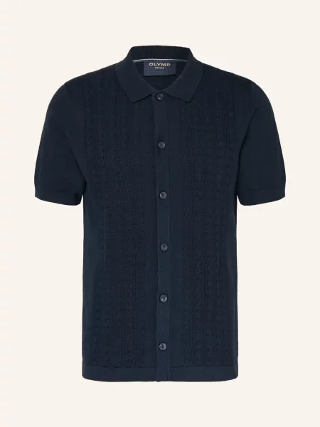 Olymp Pletená Košile Casual Regular Fit tmavě modrá
