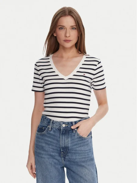 TOMMY HILFIGER Tričko CODY námornícka modrá biela