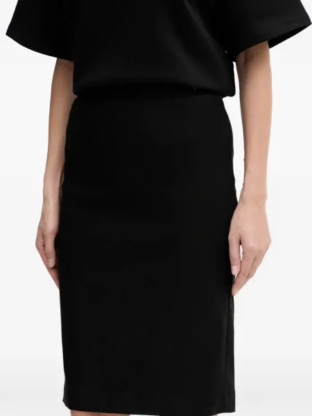 Midi-suknja Guess s autogramom crna