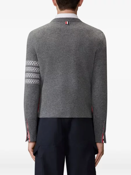 Pulover Thom Browne cu dungi gri