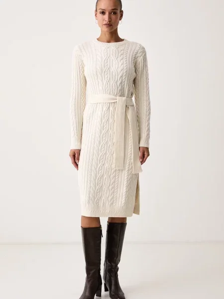 Karl Lagerfeld rochie cu lână bej